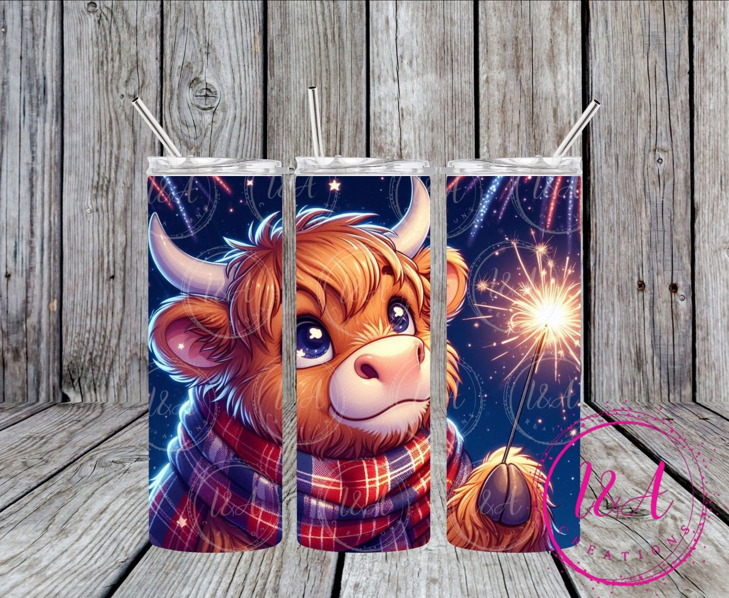 Highland cow with scarf 🎆