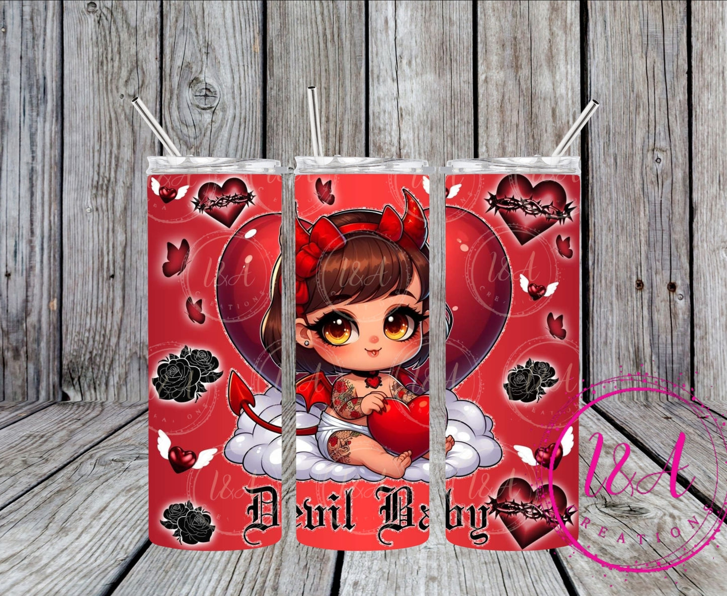 Devil baby red heart