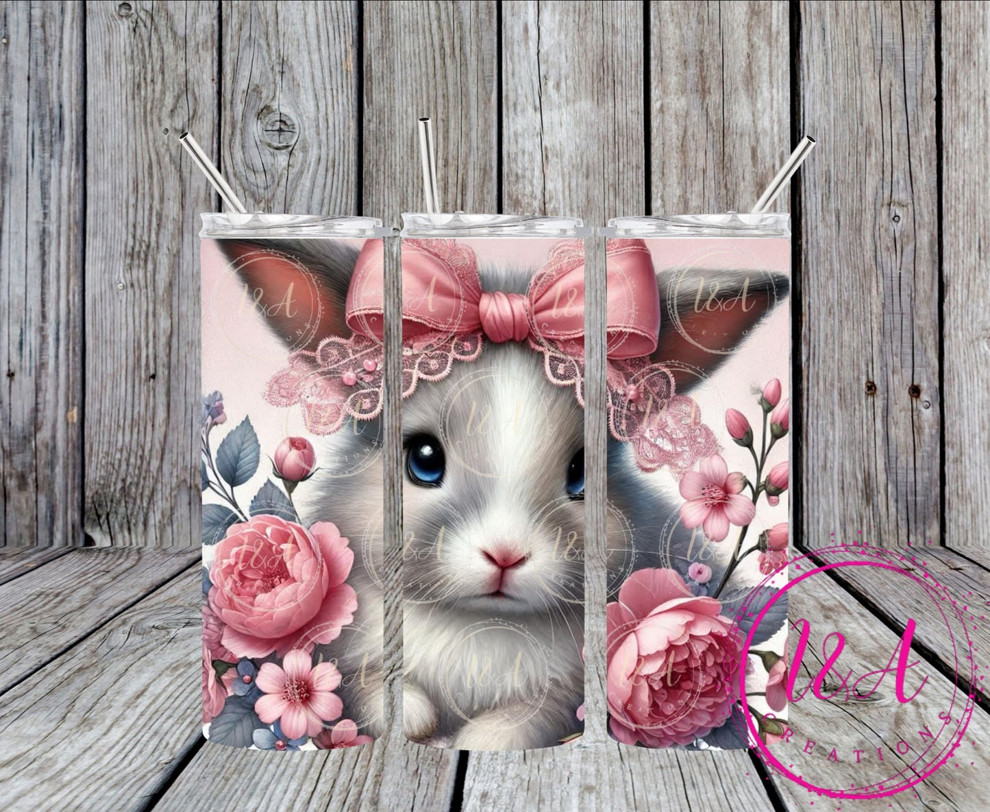Bunny with a pink bow