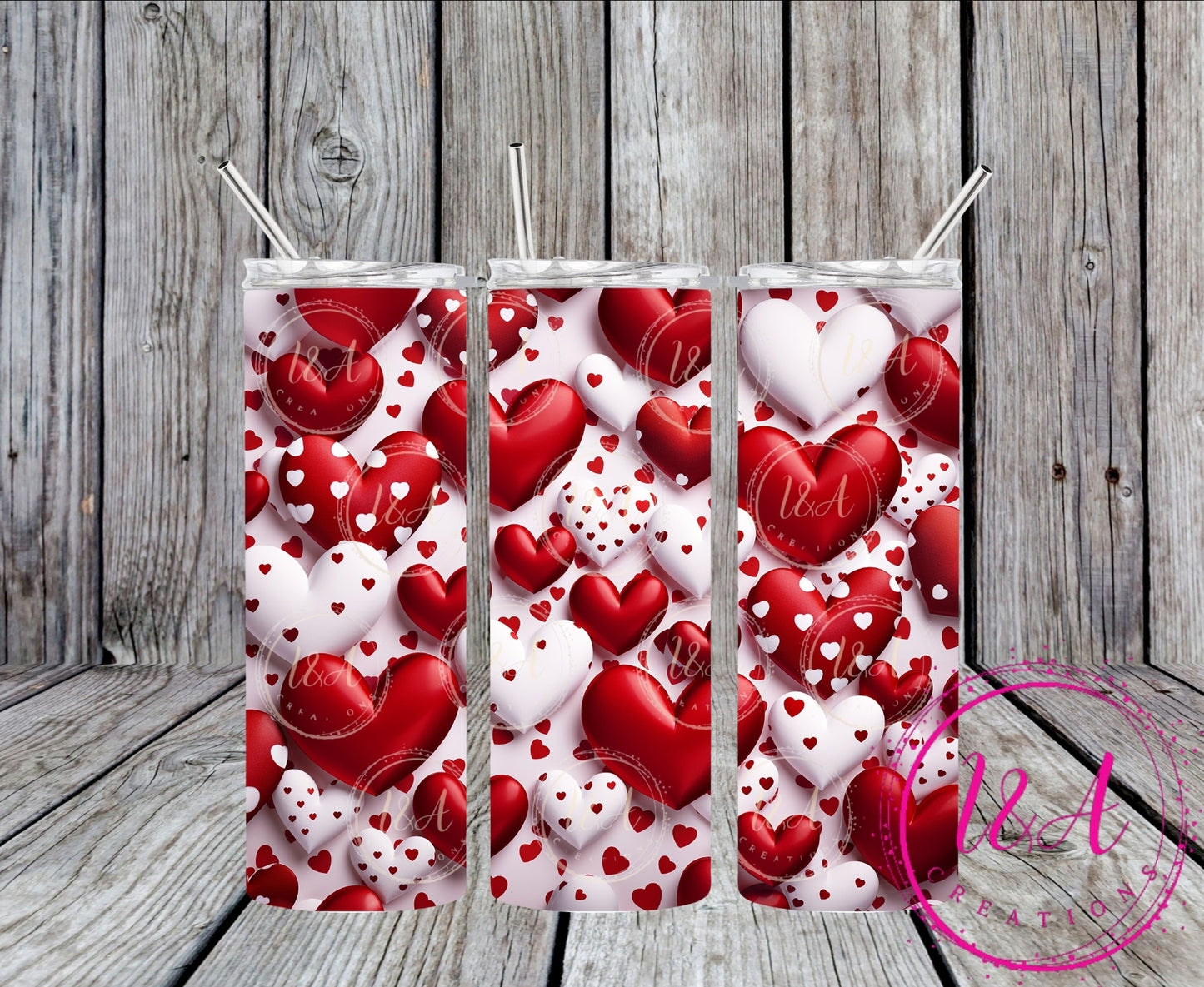 Red and white hearts
