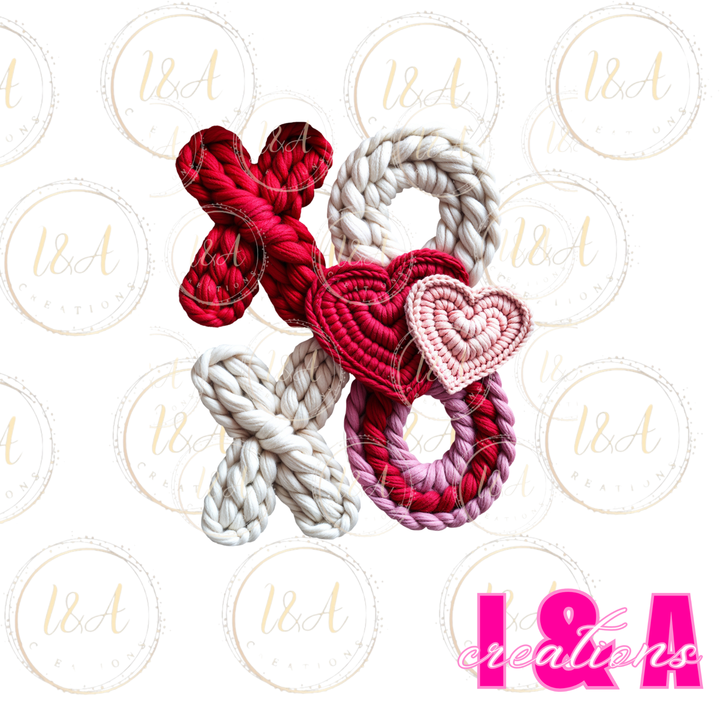 #280c faux chrochet XOXO