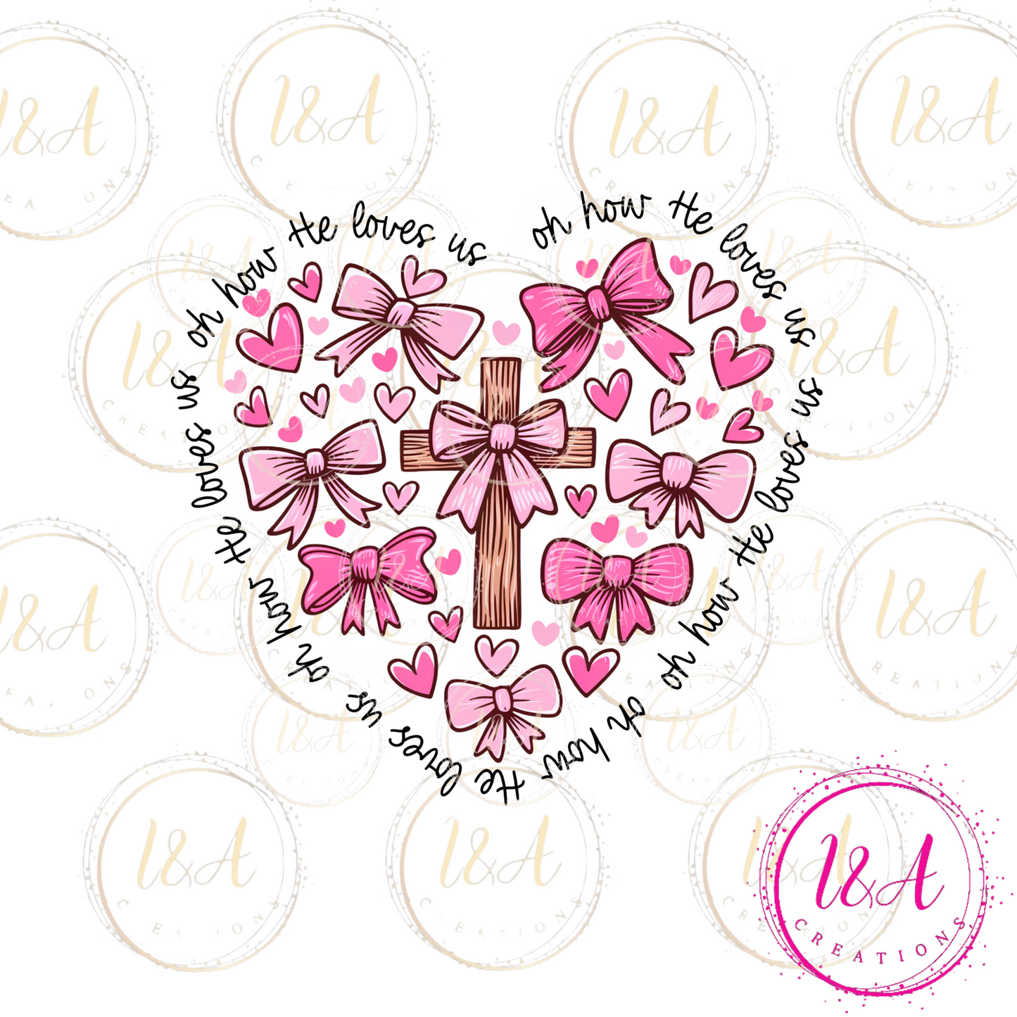 #578B cross with pink bows
