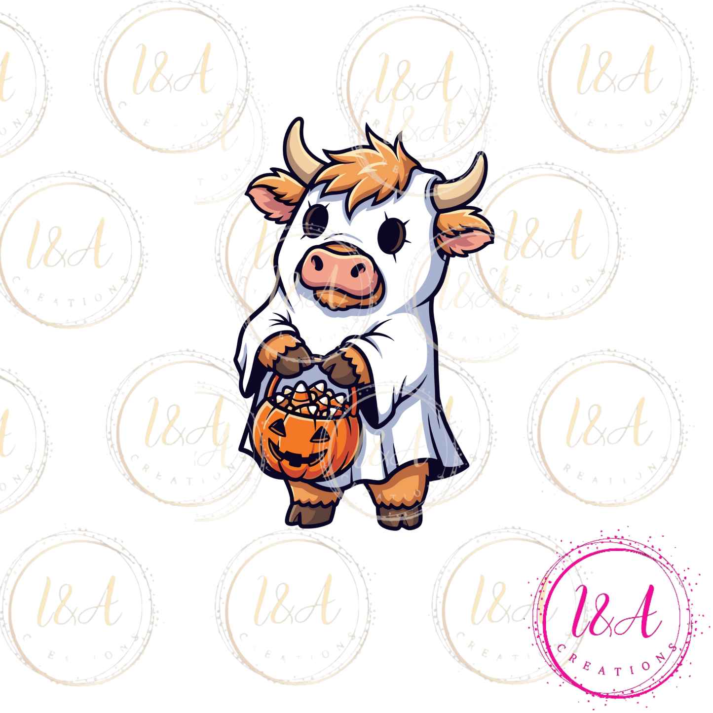 #120C highland cow trick or treat