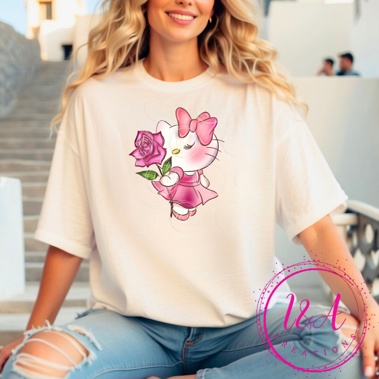 #906B kitty with rose
