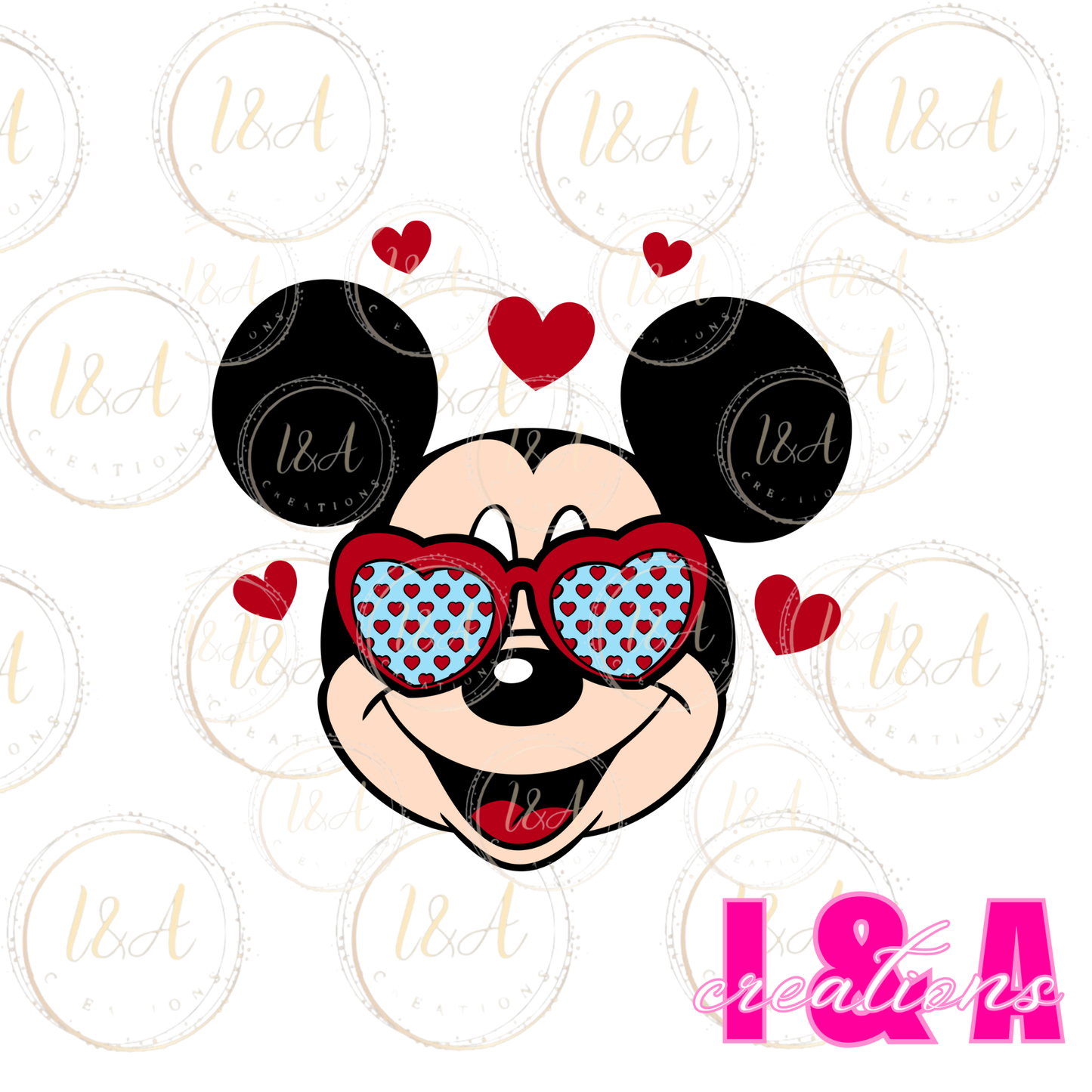 #399 mouse with heart glasses