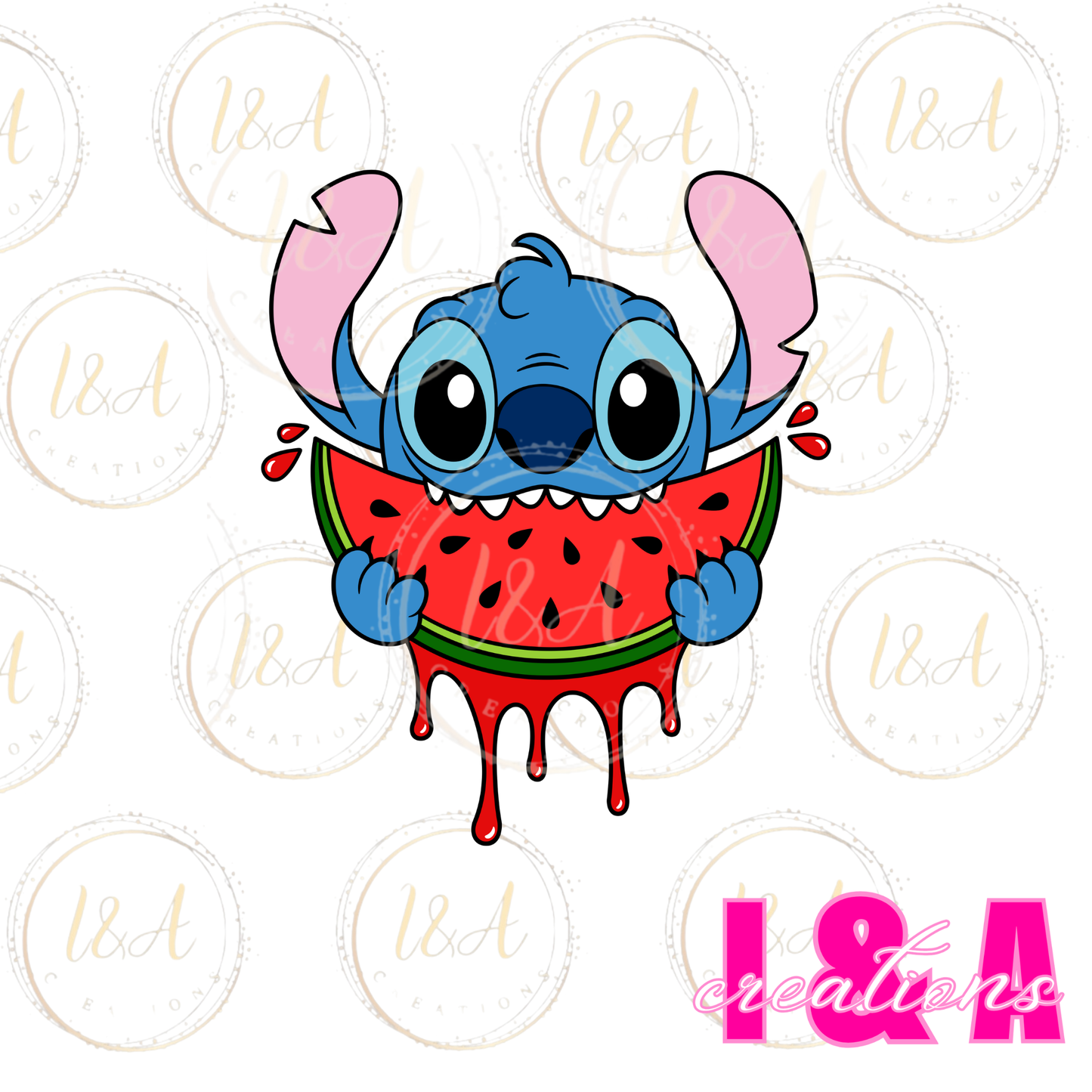 #461 Blue alien eating watermelon