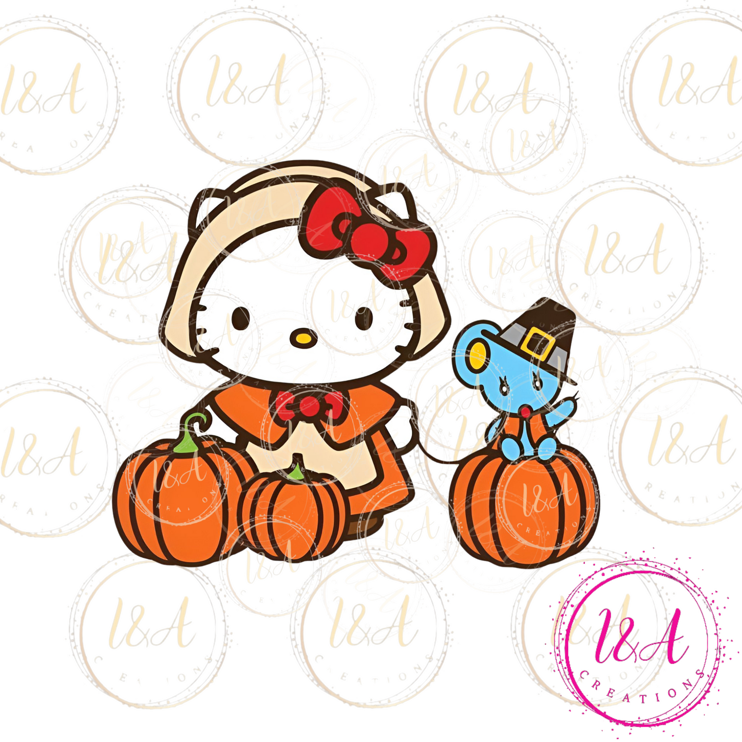 #134B cute mouse and kitty