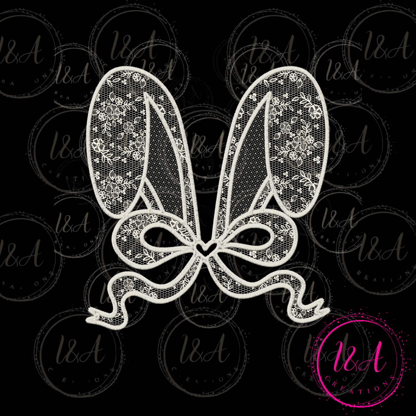 #711B lace bunny ears