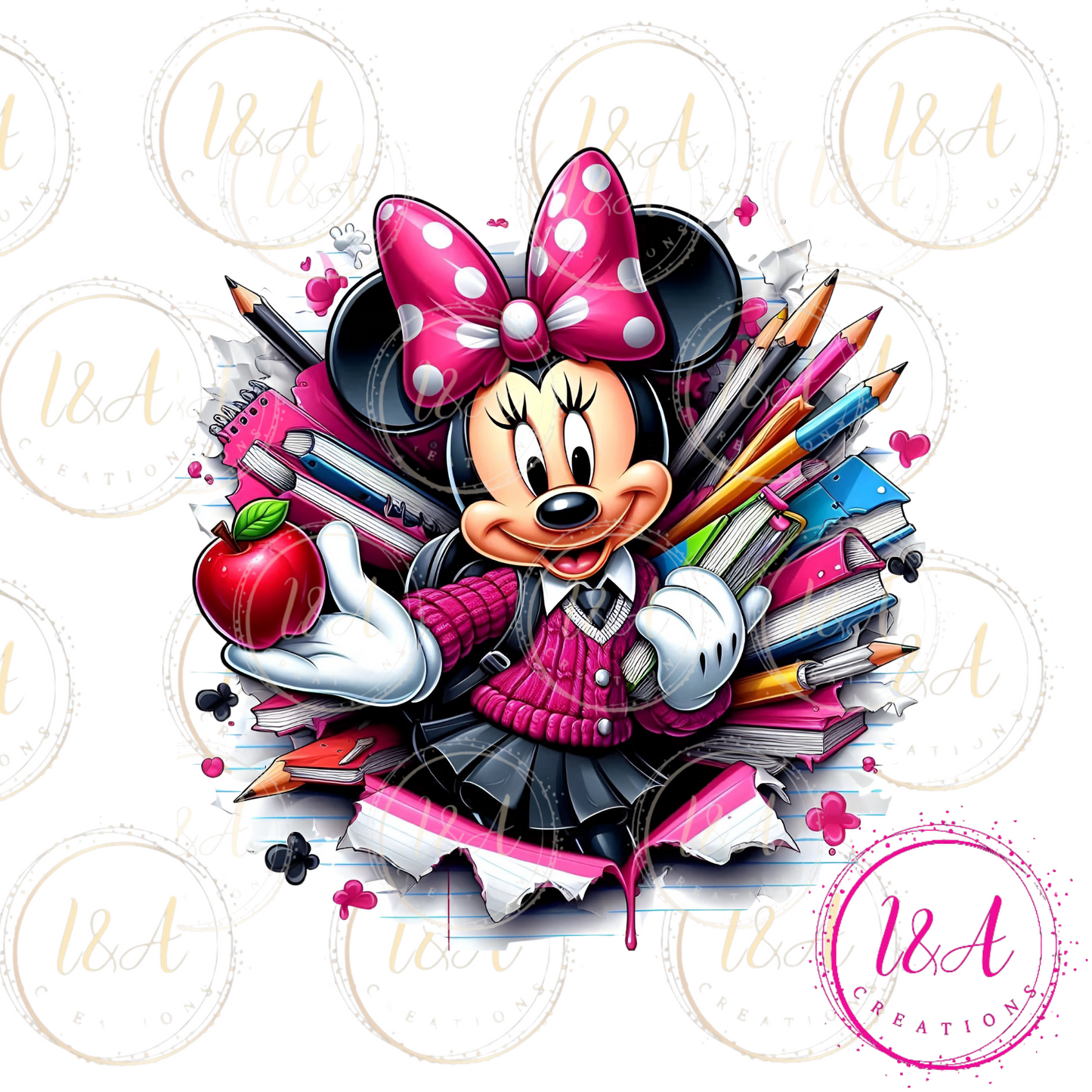 #958B back to school minnie