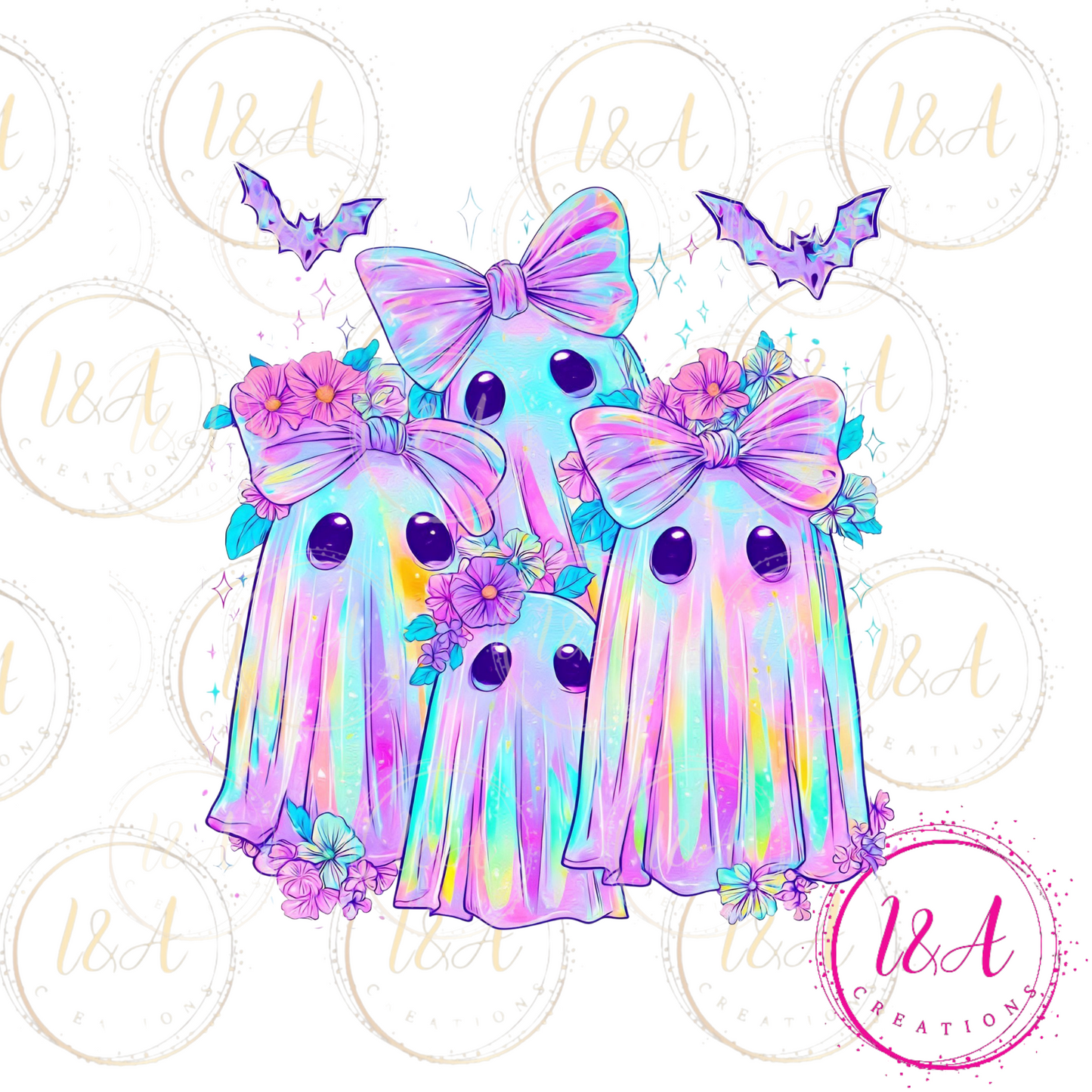 #886B colorful ghost friends