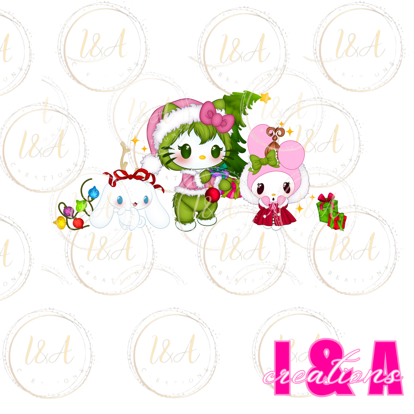 #241C Christmas kitty friends