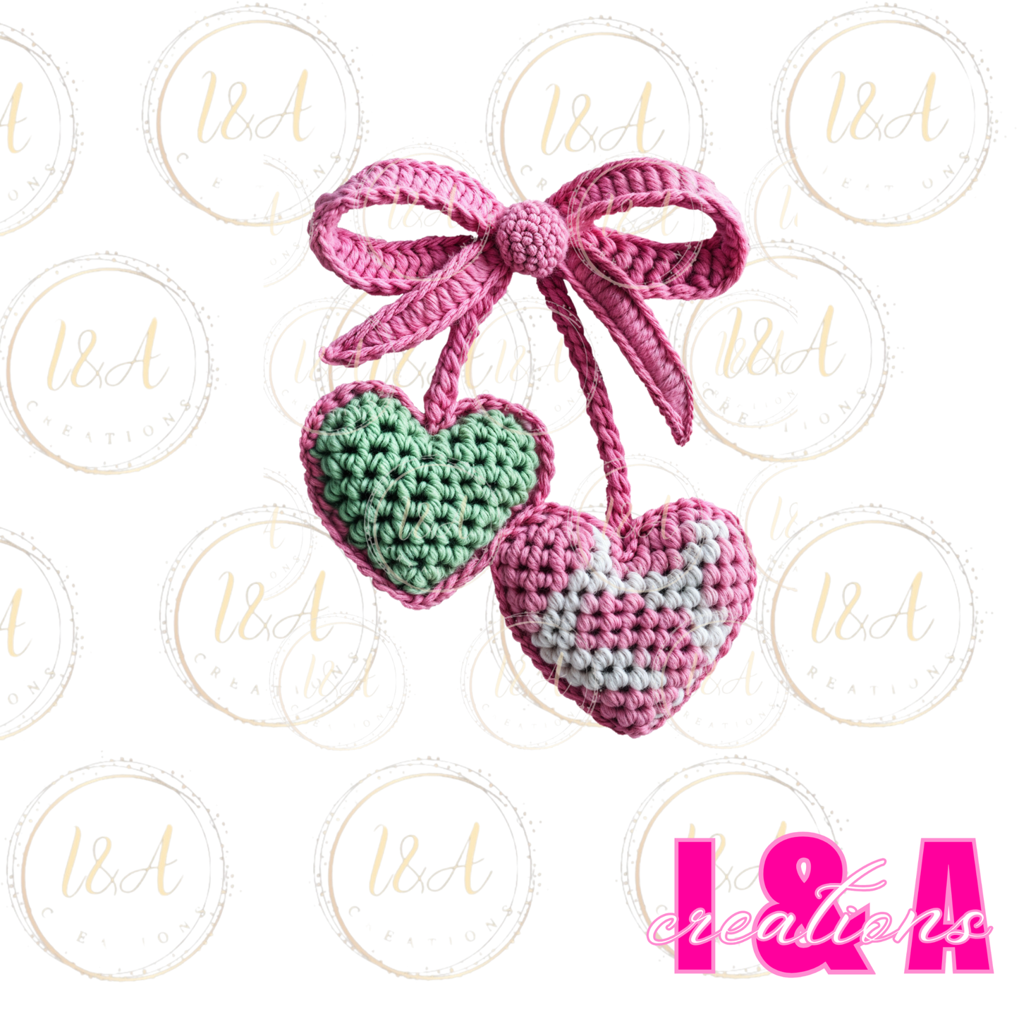 #271c faux chrochet cherry hearts