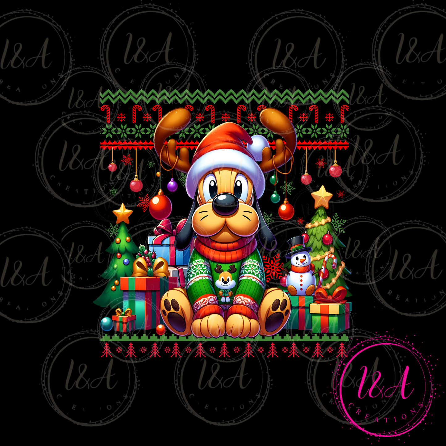 #287B Christmas dog
