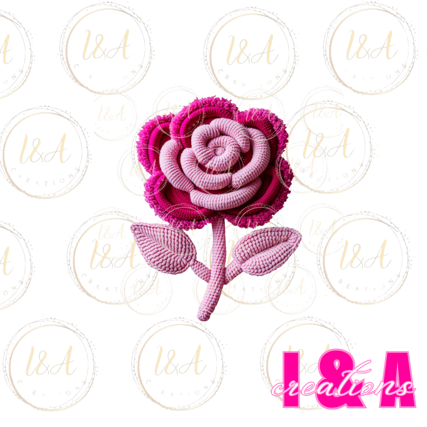 #266c faux chrochet rose