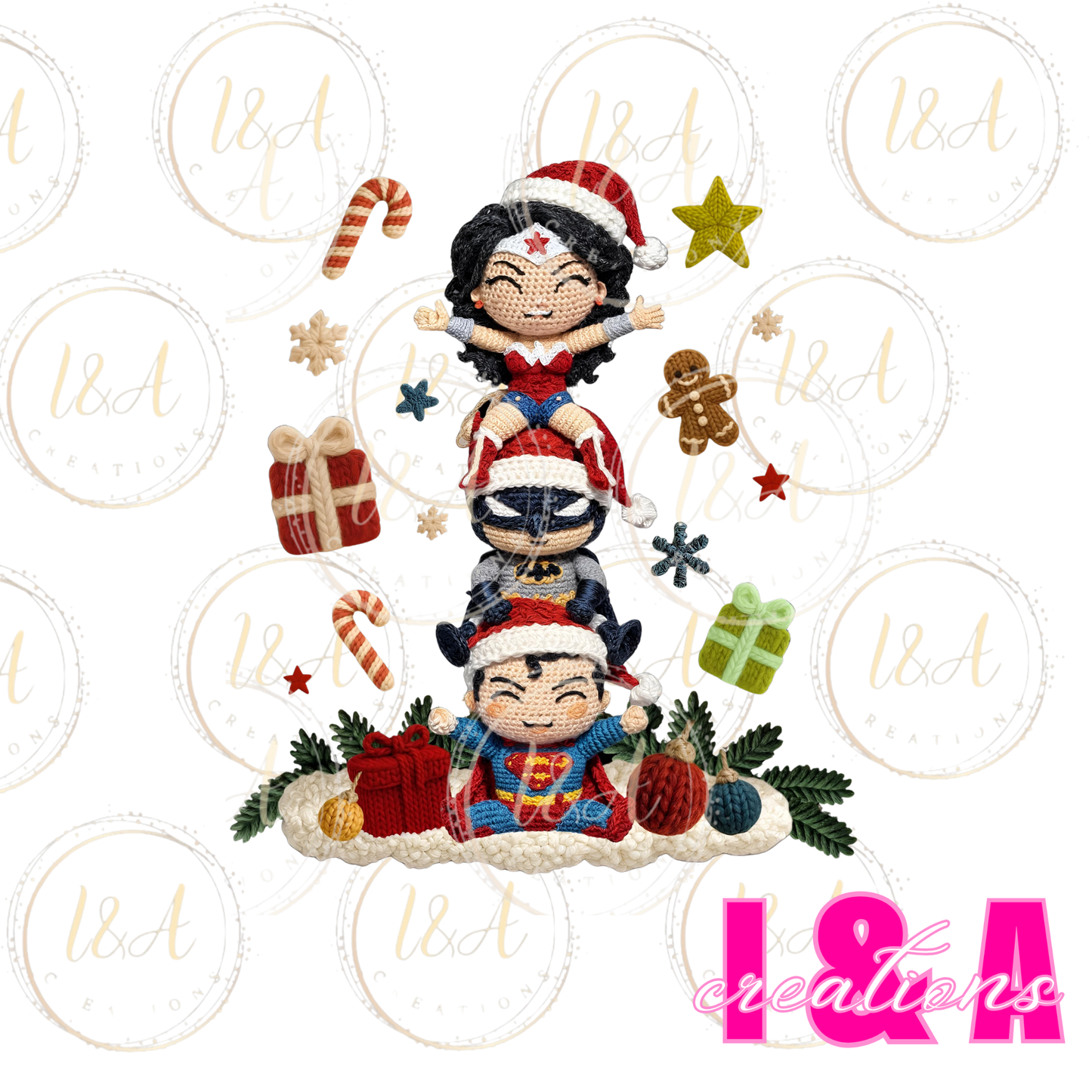 #249C faux chrochet Christmas heroes