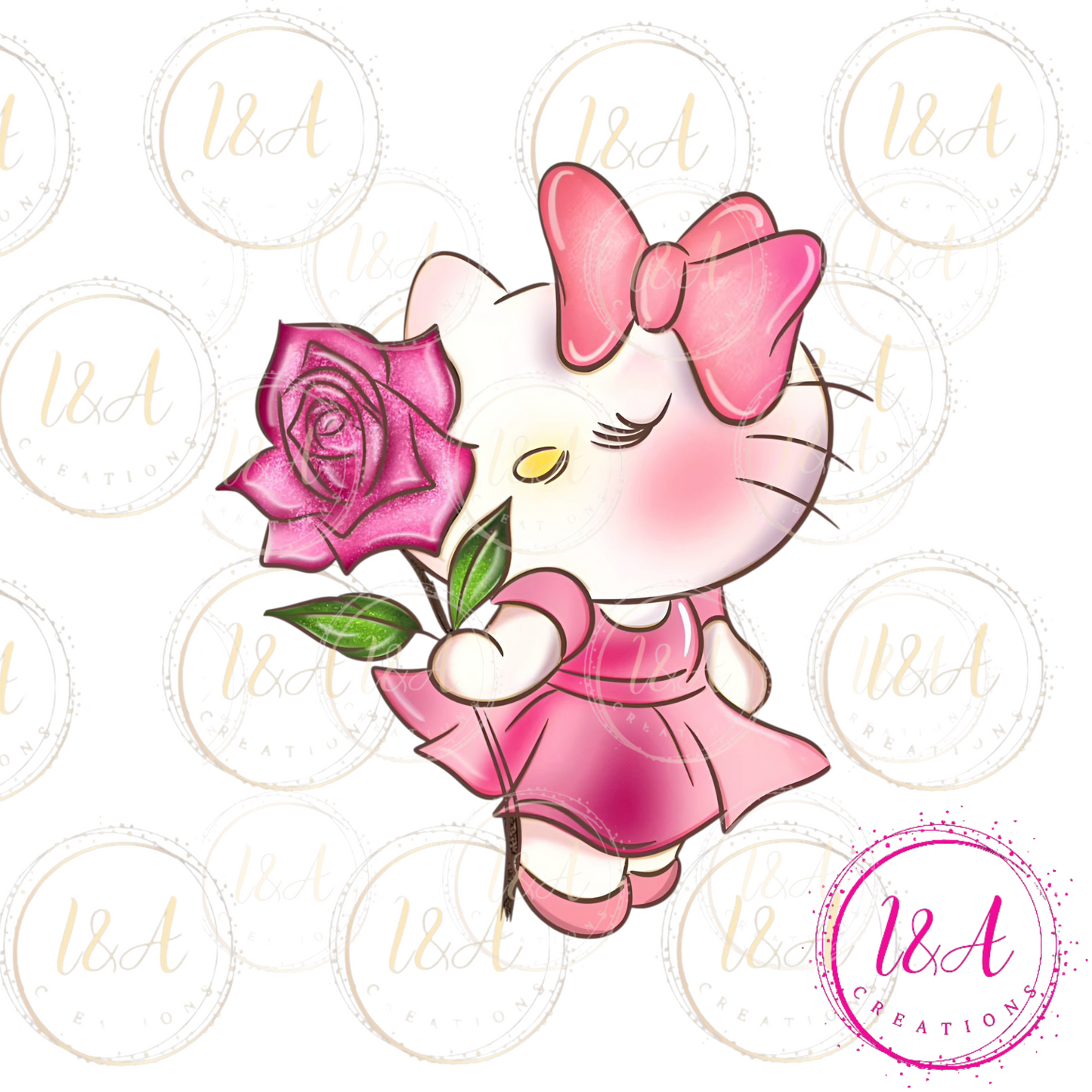 #906B kitty with rose