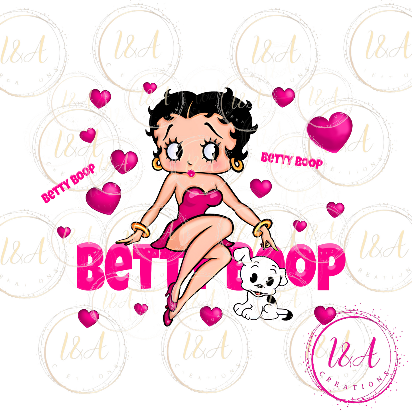 #272 Betty boop pink hearts