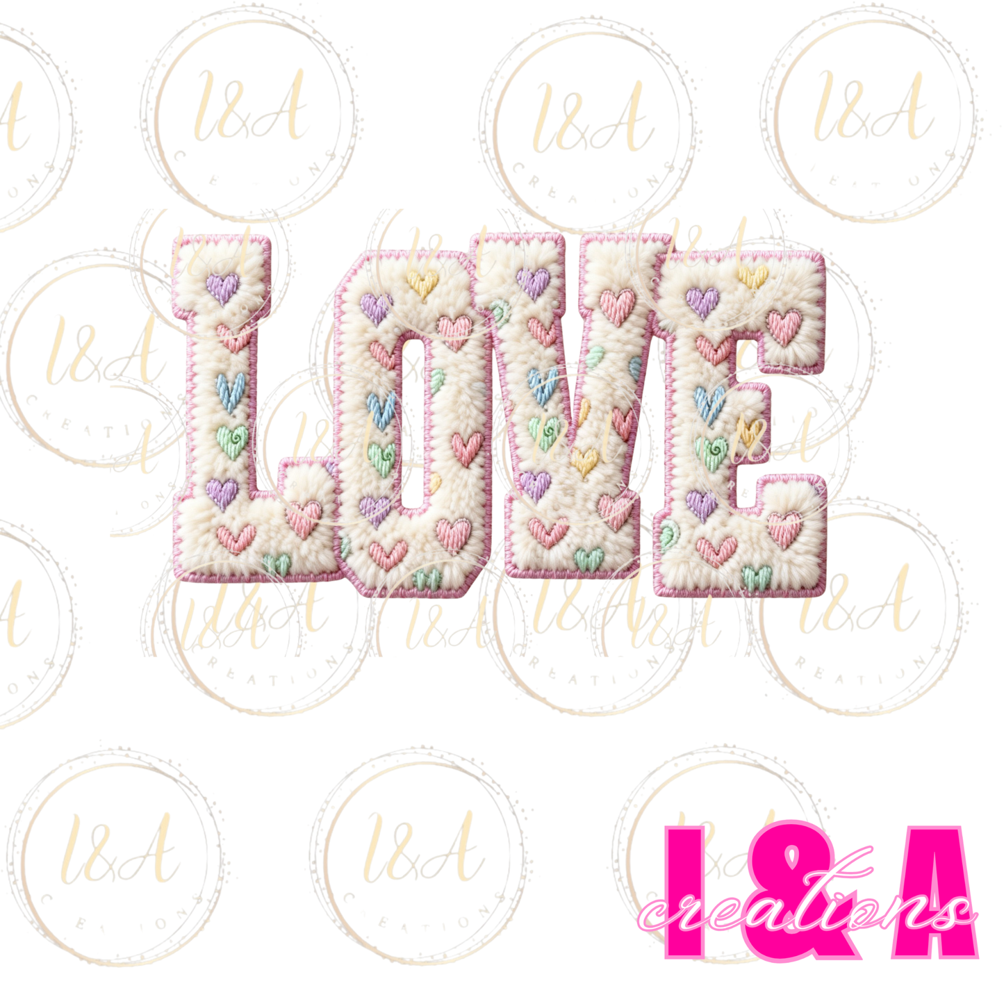 #285c faux chrochet LOVE