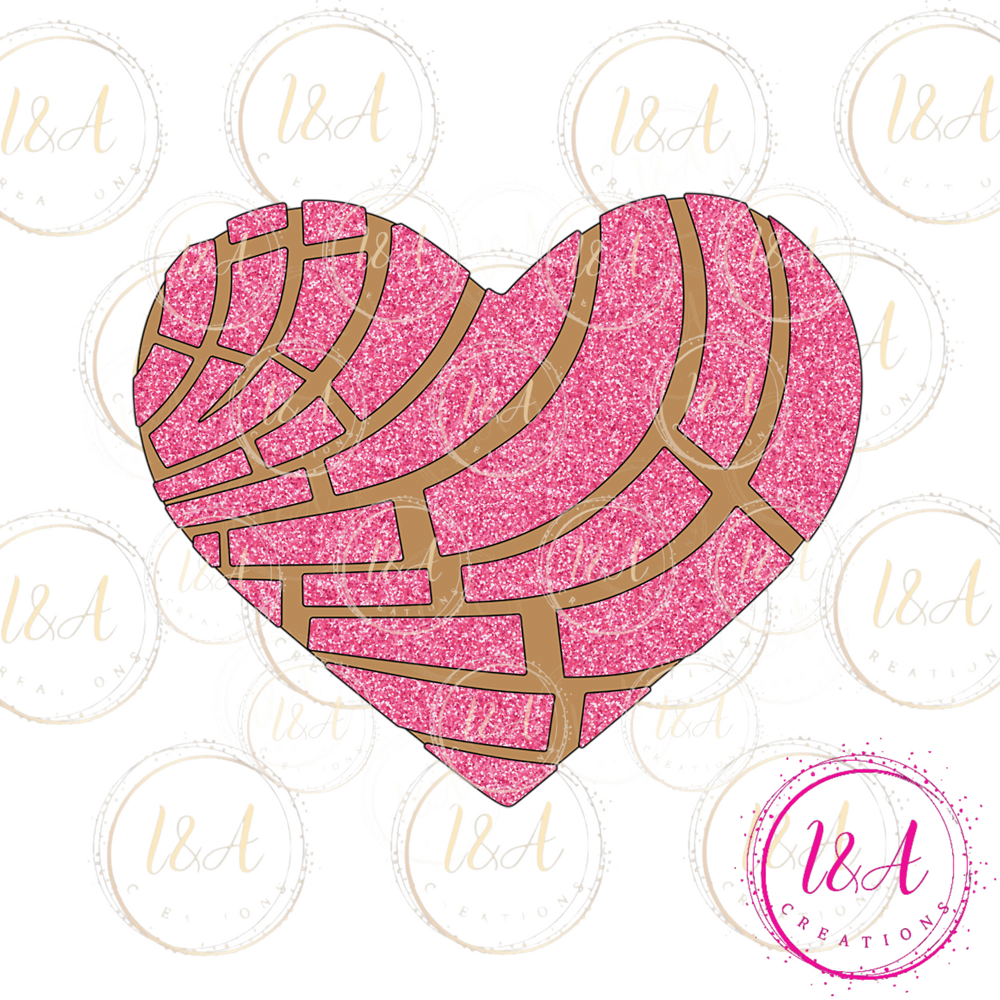 #563 concha heart valentines