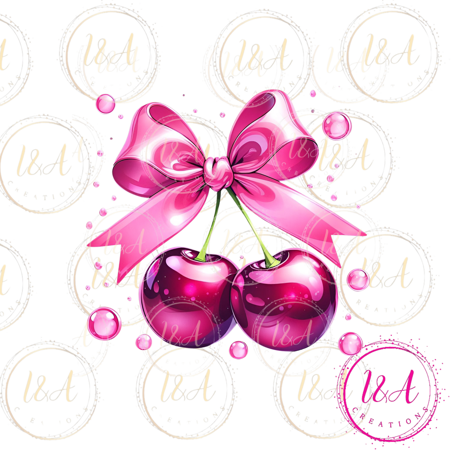 #989B pink cherries with bow