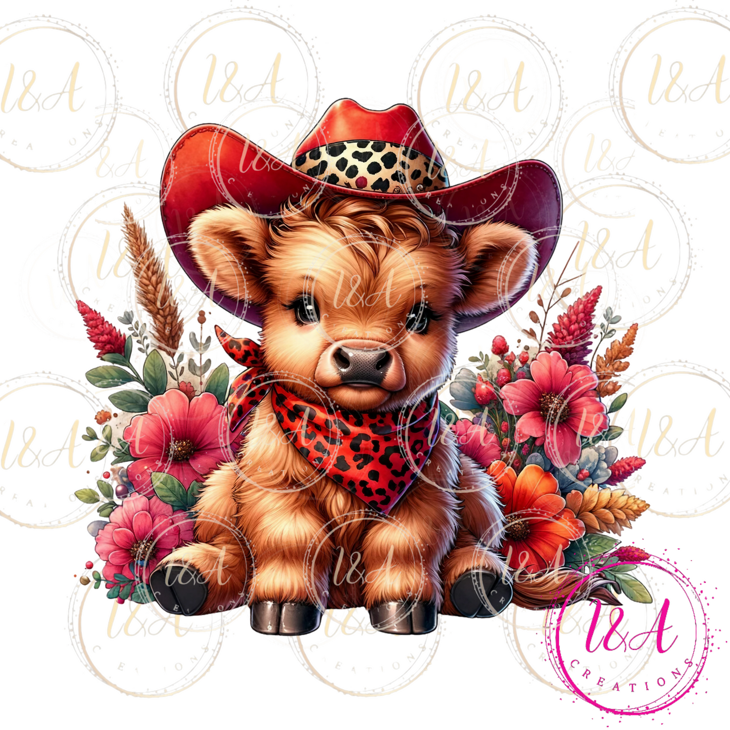 #549 Highland cow red outfit