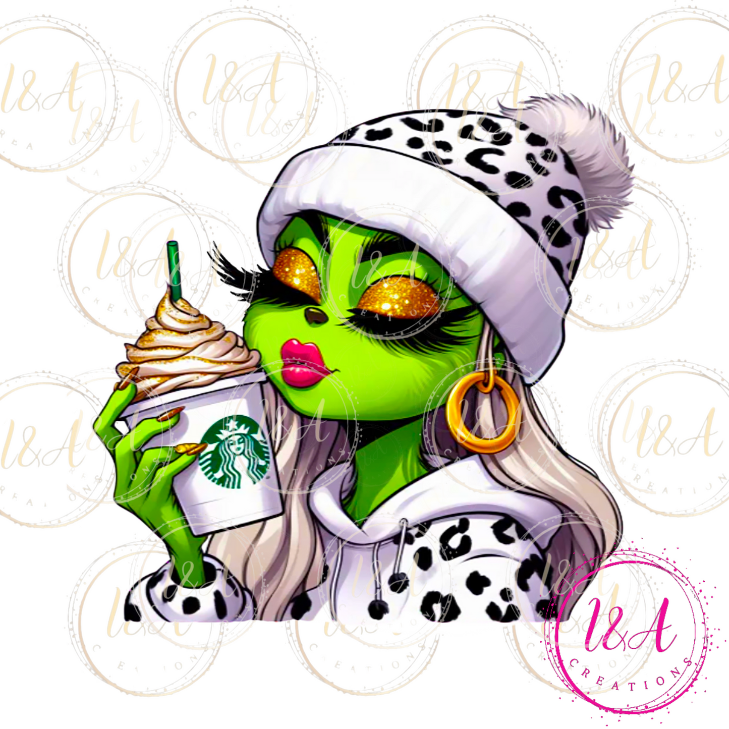 #523B white cheetah outfit