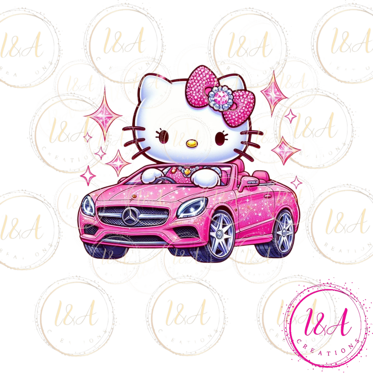 #138 kitty glitter car