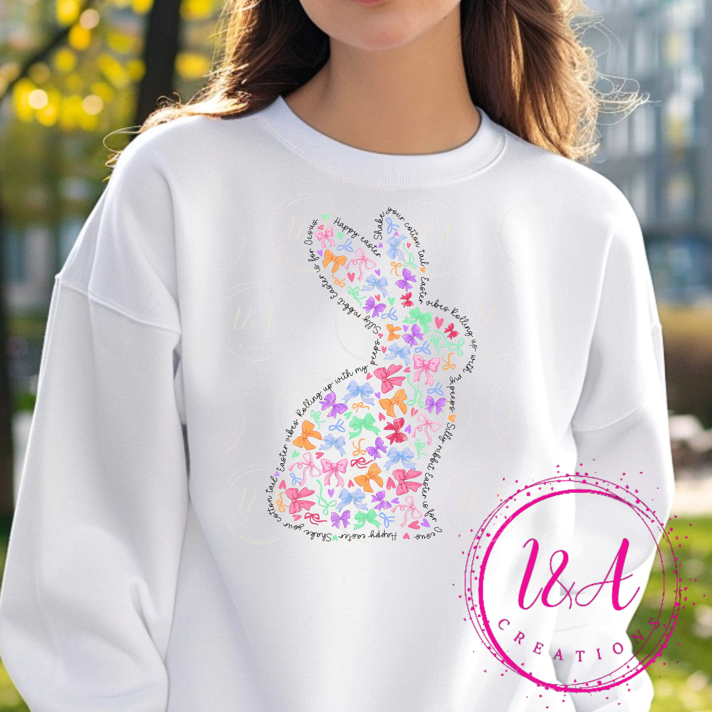 #701B bunny shape with bows