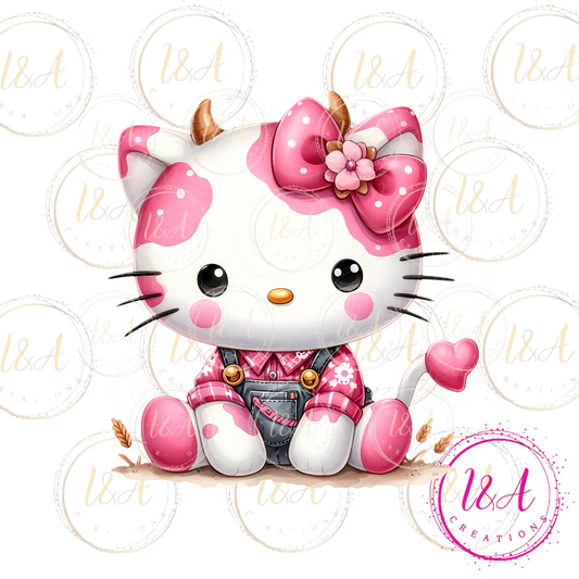 #158 pink cow kitty