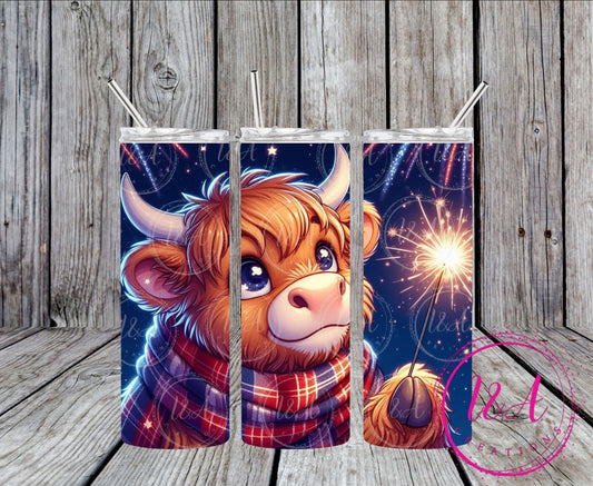 Highland cow with scarf  🎆