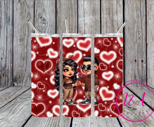Cholo love red background hearts