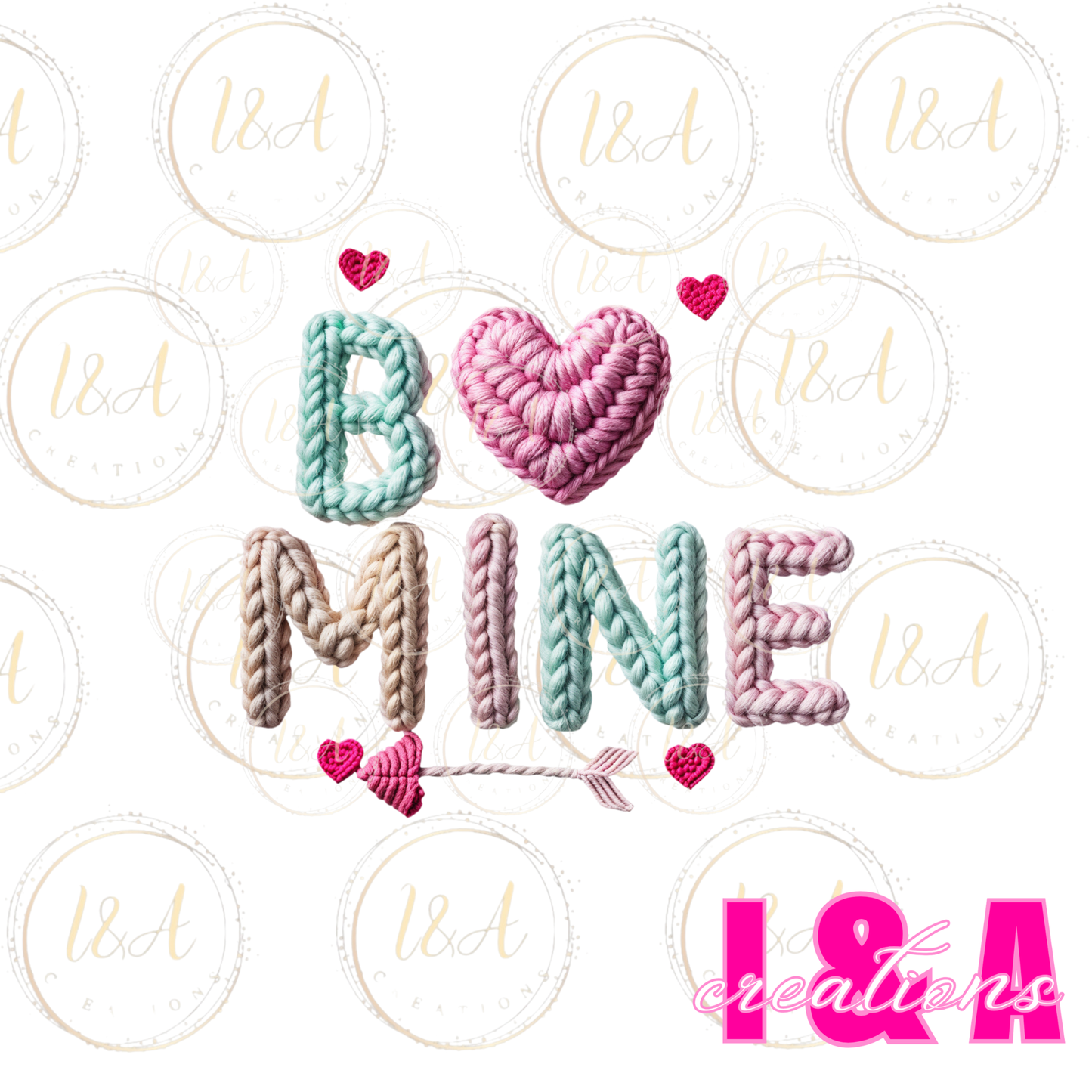 #284c faux chrochet Be mine