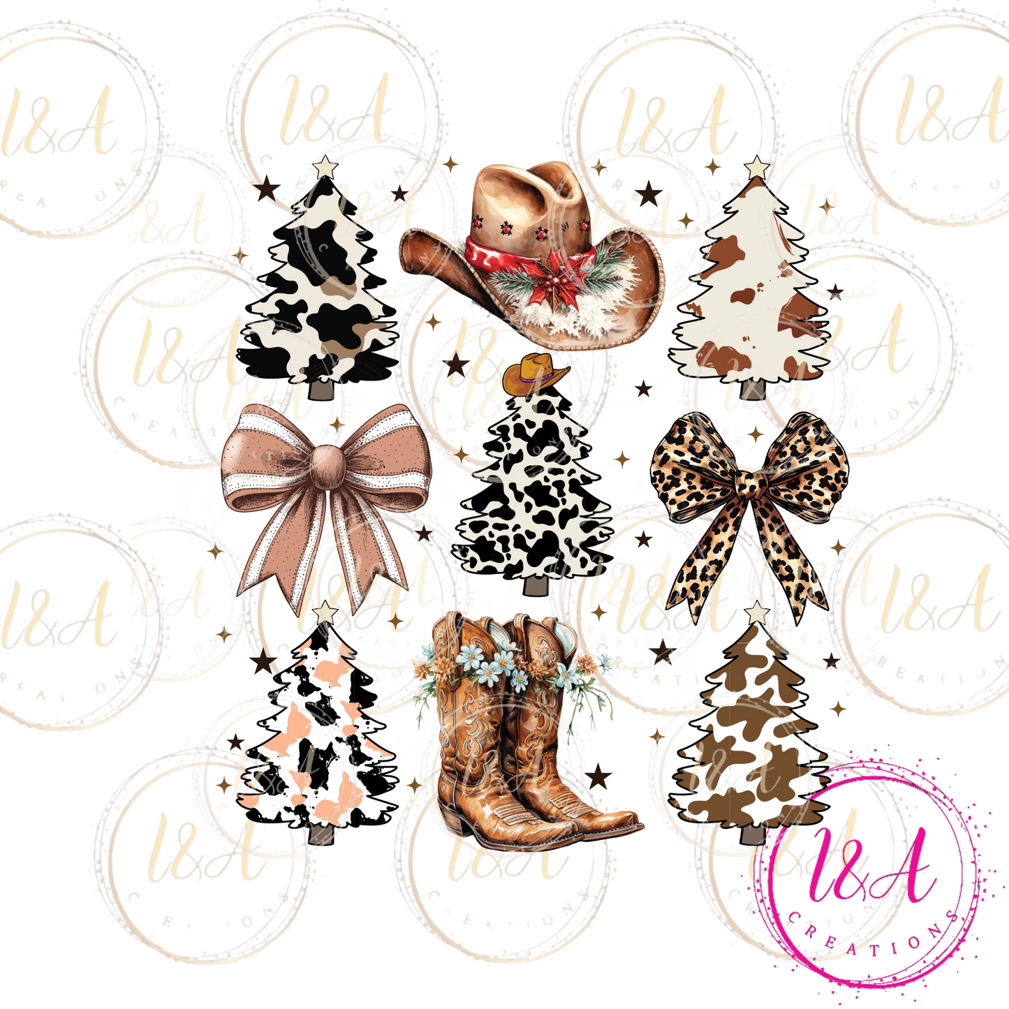 #446B Christmas cowgirl