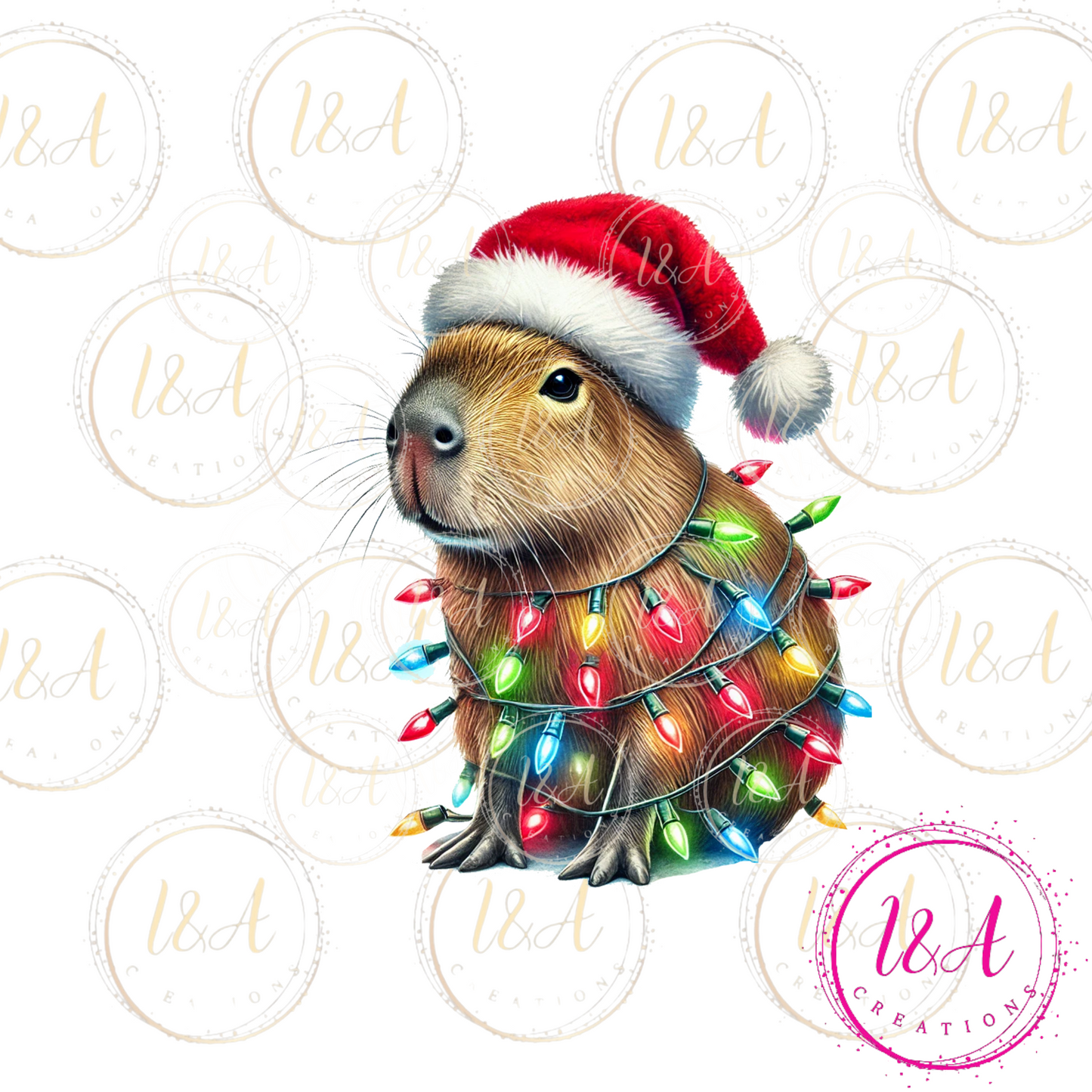 #597B Capibara christmas