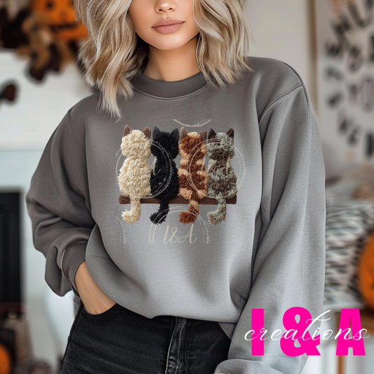 #151C Faux chrochet cats