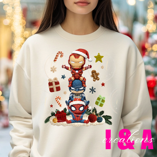 #253C faux chrochet Christmas spider and friends