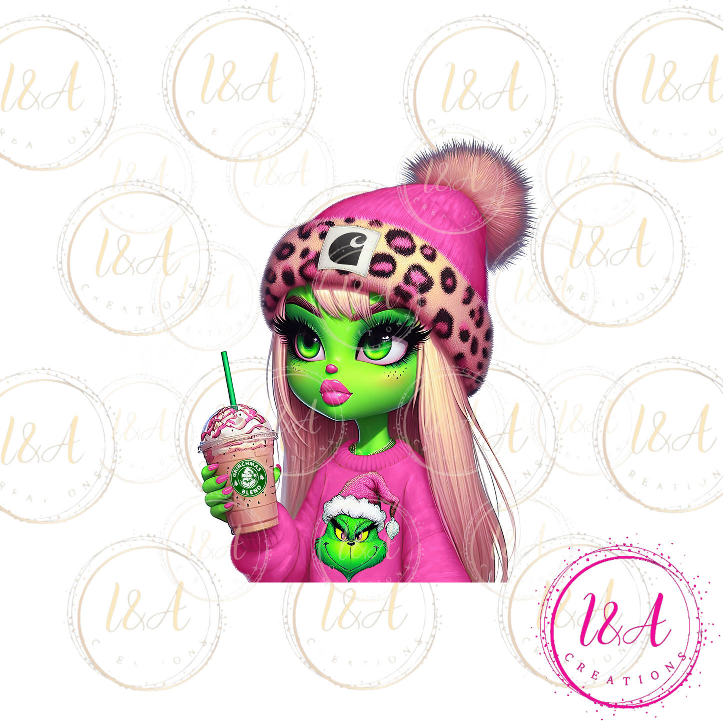 #525B Christmas green girl