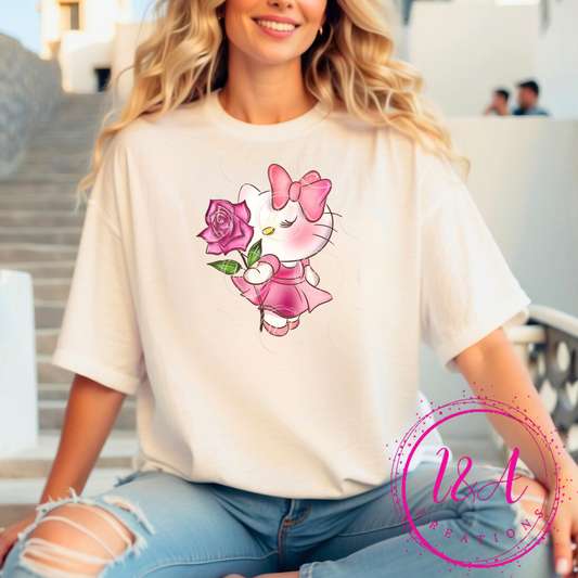 #906B kitty with rose