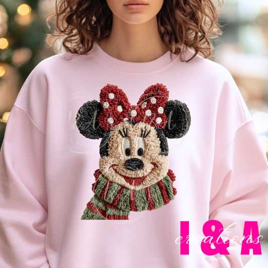 #176C Faux chrochet mouse with bow