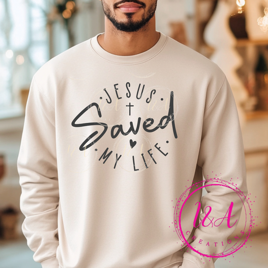 #330B Jesus saved my life (gray color)