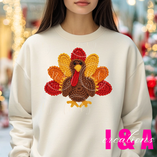 #146C Faux chrochet turkey design