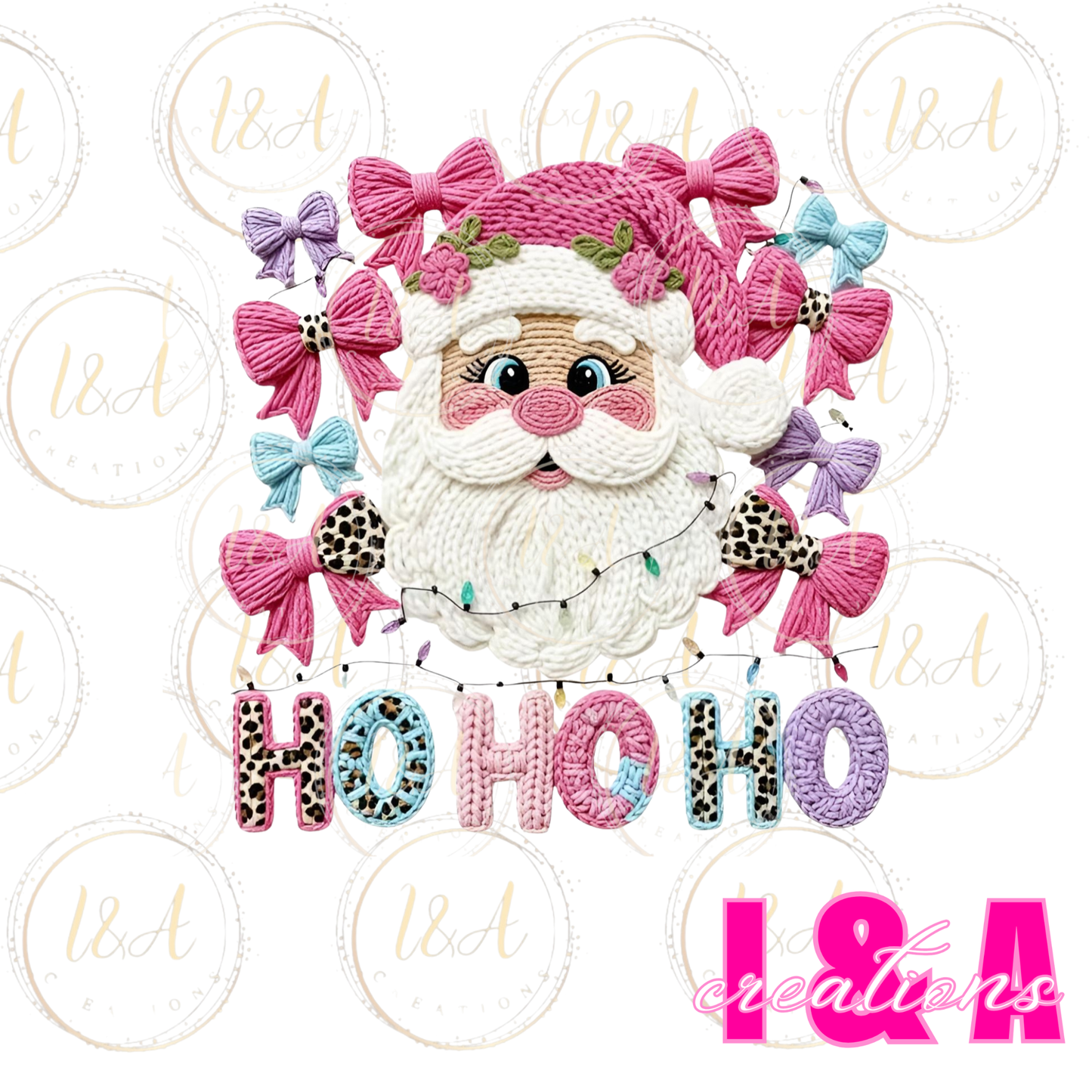 #256C faux chrochet Christmas ho ho ho