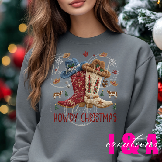 #152C Faux chrochet Howdy Christmas