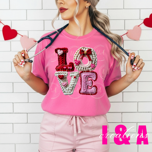 #274c faux chrochet Love