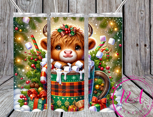 Christmas highland cow