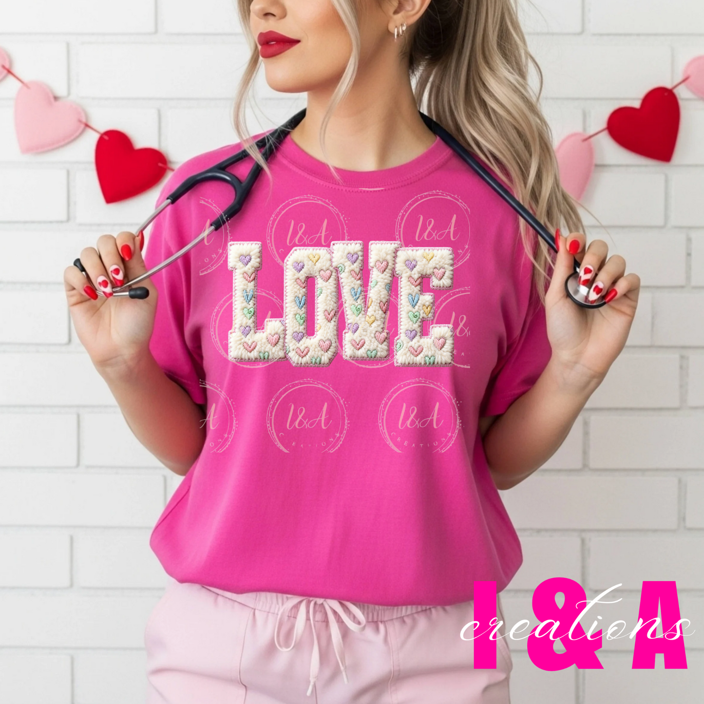 #285c faux chrochet LOVE