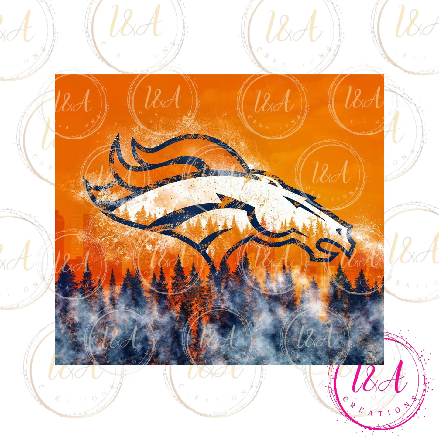 Horse and orange background