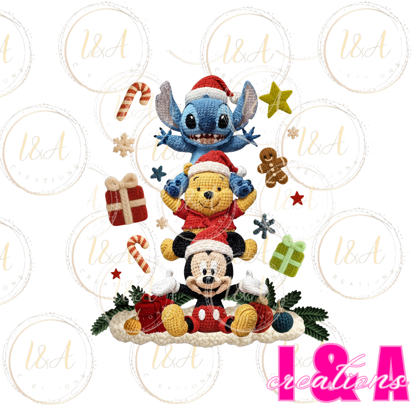 #251C faux chrochet Christmas friends