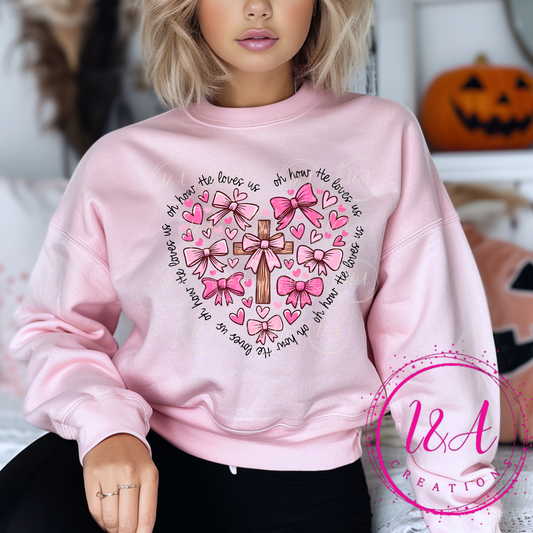 #578B cross with pink bows