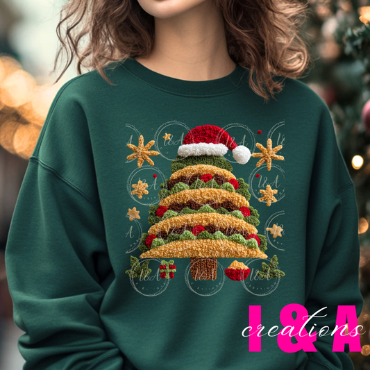 #230C faux chrochet Christmas taco tree